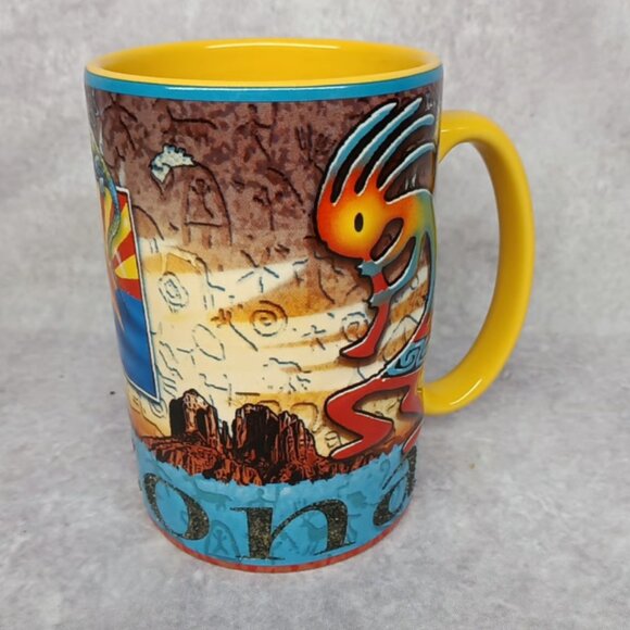 Jerome Arizona Mug Kokopelli Fertility Deity Glazed Beautiful Unique Collectable - Picture 5 of 6